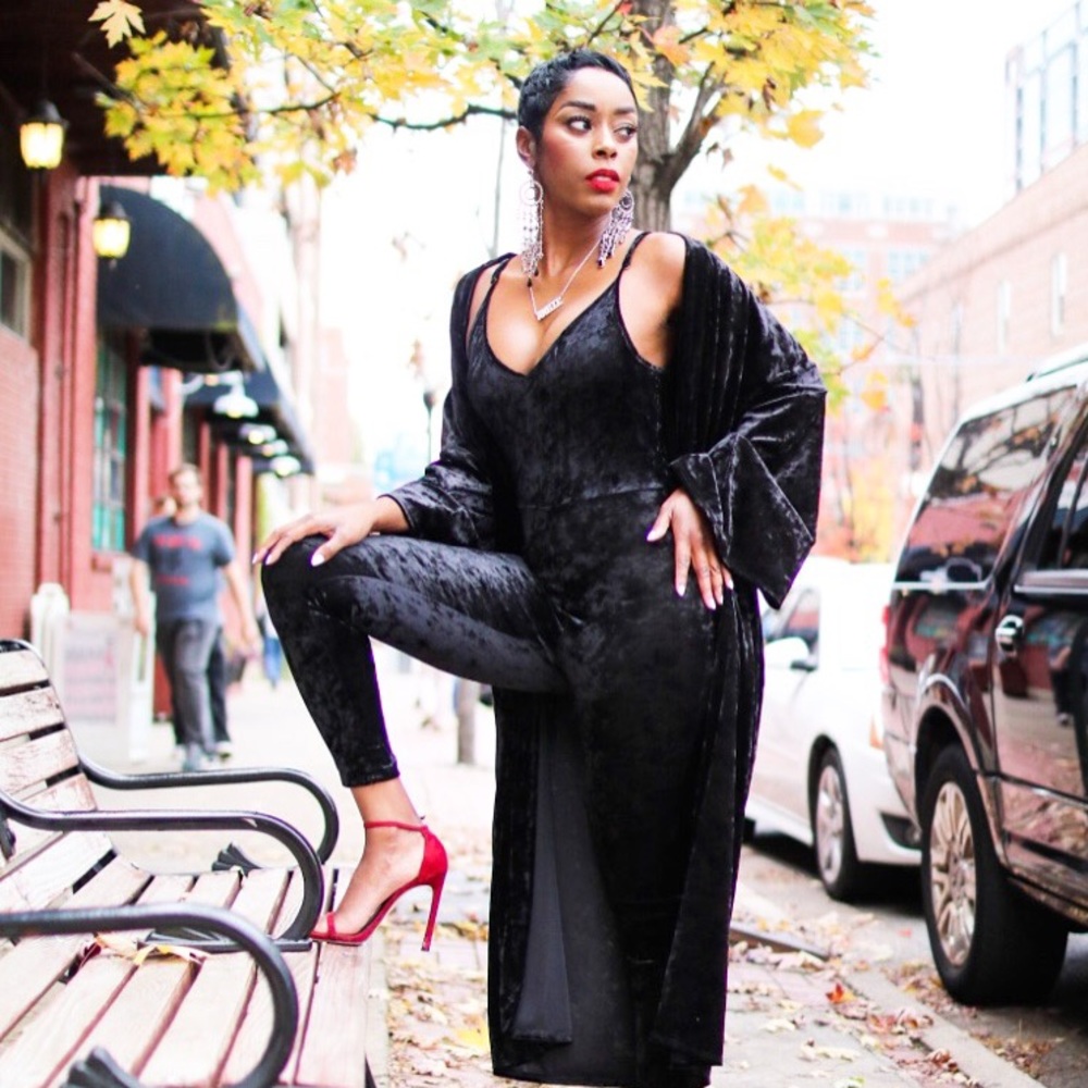 Two Piece crushed velvet set